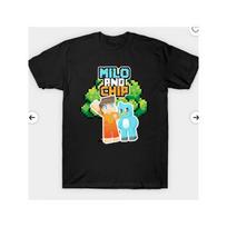 European sizes MILO AND T-shirt, an Ideal Choice for Holiday Gifts, Party Outfits, and School Day Wear, a Soft, Comfortable, and Breathable T-shirt 170 white