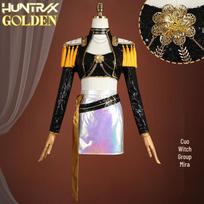 Kpop Monster Hunter Ragana Grupės Cosplay: Rumi Anime, Zoe dainuoja, Mira juoda ir auksinė suknelė Child 150 black