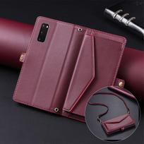Flip Cover for Samsung Galaxy S20,S20 FE Envelope Style PU Leather Wallet Phone Case With Crossbody Strap Galaxy S20 FE violetinė