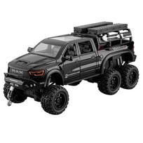 1:24 Dodge Mammoth RAM 1000 TRX 6x6 Pickup Metal Alloy Diecast Model Car Sound Light Pull Back High Simulation Collection Hobby juoda