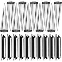 20Pcs Cream Horn Mold Stainless Steel Conical Forms Tubes Kit Tubular Shaped Baking Molds Kitchen Baking Brioche Rolls YY201 sidabras