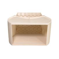 Double Food Dish Hermit Crab Tunnel Shelter Climbing Ramp Dual Food Bowl Hermit Crab House Textured Ramp Observation Window