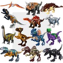 Šaunūs Juros periodo dinozaurų pasaulio Velociraptorius Triceratopsas Indominus T-Rex modelis Surinkimo statybiniai blokeliai Žaislai vaikams Berniuko dovana gray