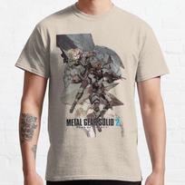 New Classic Metal Gear SOLID 2: SONS OF LIBERTY Kojima Makes Men's Solid Snake Fox Hunting Game Cotton Crew Neck T-Shirt 4XL gray