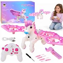 Nuotoliniu būdu valdomas skraidantis dronas UNICORN PEGASUS – šviečiantis rožine spalva RC0777