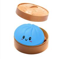 6 Style Colorful Simulated Dumpling Squishy Relaxing  Antistress Random With Box Dumplings Sensory Squeeze Toy blue