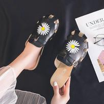PU Slides Summer New Fashion Shoes Thick Bottom Soft Bottom Anti-slip Flat Slipper Cartoon Breathable Hundred with Sandals Outdoor Beach Flip-flops 38
