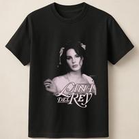 Lana Del Rey Black and White Portrait Retro Tee Unisex T Shirt Unisex T-Shirt XL gray
