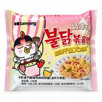 Samyang Cream Cheese Spicy Chicken Flavor Buldak makaronai kepti keptuvėje #Double Cream Flavor*1bag black