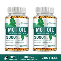 Airboy MCT Oil 3000mg Softgels - Keto Friendly, Coconut Oil, Daily Wellness 120*2