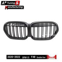 Matte Black Double-Line Grille for BMW X1 F48 (2020-2022) gray