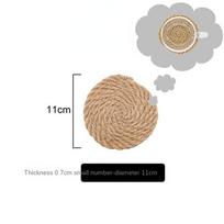 Japanese style linen woven heat insulation pad household anti-scalding placemat table mat coaster beige