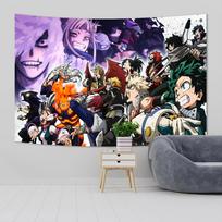 Mano Herojų Akademija Sieninė gobelenas Kawaii Kambario Dekoracija Animaciniai filmai Anime MHA Meno Plakatas Tapetai Sieninė tapyba Gobelenas Paauglių Miegamojo Dekoras 74x94cm(29x37in) gray