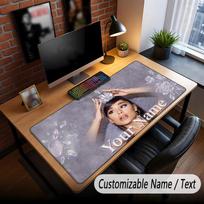 Custom Name Extended Mouse Pad,Ariana Grande Gaming Desk Mat For Home Office Desktop Decor 30cmx60cm brown
