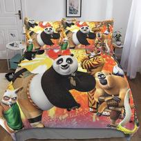 Kung Fu Panda Bed Covers Bedding Set,Panda Cover Modern Printed 2/3Piece Set 1 Bed Cover,Birthday Gifts 100x135cm black