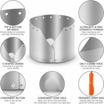 Ultralight Titanium Camping Stove Windscreen Camping Stove Wind Screen  Camping Stove Protection 15cm gray