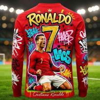 2026 m. Karštas pardavimas Cristiano Ronaldo Madingas Futbolo Superžvaigždės Spausdintas Raštas Vyrų Gerbėjų Atminimo Marškinėliai Kasdienis Sportinis Viršus Vaikams 4XL red