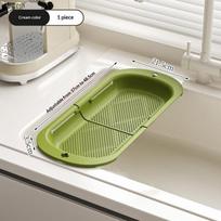 Extendable Sink Drying Rack Easy to Clean Fast Drainage Adjustable Size Dish Rack for Home Kitchen Organization B white