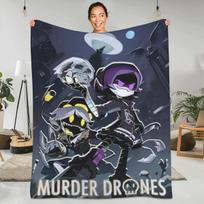 Soft Warm Blanket Camping Robot Murder Drones Anime Movie Bedding Throws Uzi Flannel Bedspread For Living Room Sofa Bed Cover 150X200CM
