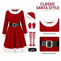 Girls Christmas Dress Set for Holiday Party and Gift Giving 150 raudona