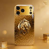 Golden Lion Shield Electroplated Golden Phone Case For iPhone 14 17 16 15 13 12 11 Pro Max Plus 16E 17Air XR 7 8 XS Back Cover iPhone17 Pro Max