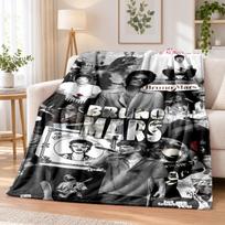 Bruno Mars Flannel Throw Blanket Soft Warm Cozy For Sofa Bed Indoor Home Bedroom Use 80cmx120cm gray