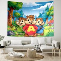 the Chipmunks Print Tapestry, Backdrop, Easy Setup, Ideal for Bedroom, Office & Living Room, with Aesthetic Wall Hanging Decor. 180cmx230cm