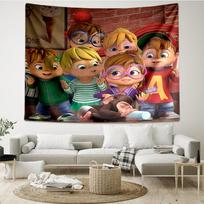 the Chipmunks Print Tapestry, Backdrop, Easy Setup, Ideal for Bedroom, Office & Living Room, with Aesthetic Wall Hanging Decor. 180cmx230cm