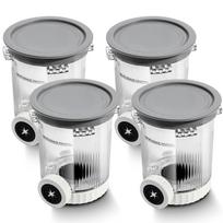 4-Pint Ice Cream Containers with Lids for Ninja Swirl NC700 NC701 Creami Accessories for Ice Cream Makers Reusable Freezer-Safe Pints for Frozen gray