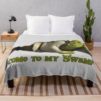 Come to my Swamp - Shrek Throw Blanket 75cm*90cm white