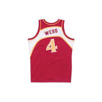 Mitchell Ness 'NBA Atlanta Hawks 86 Spud Webb' Swingman Road Jersey Vest Top SMJYGS18136-AHASCARSWE86 L
