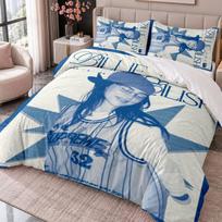 Billie Eilish 3Pcs Bedding Set Duvet Cover With Two Pillowcases For Bedroom Home Decoration 135cmx200cm gray