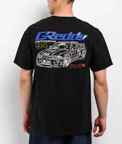 HUF GReddy Diagram Graphic Tee JDM Engine Tech Shirt Black S gray