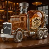 Cementovežis viskio grafinas - Kūrybingas statybinės transporto priemonės stiklinis alkoholio grafinas ir vyno butelis namų baro dekoravimui mud tanker jack