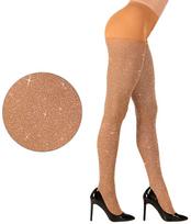 Gold Glitter Tights New Year' Eve 40 Den brown