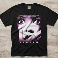 Scream Movie Poster T-shirt | Retro Horror Film Graphic Tee 100 white