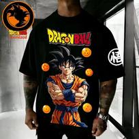 2026 Summer Fashion Dragon Ball Son Goku Retro High-quality Y2k Summer unisex Loose and Breathable cotton T-shirt Top 120 white