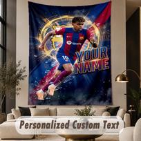 Custom Text Tapestry Lamine Yamal Print Wall Tapestry Indoor Living Room Wall Decor 180cmx230cm