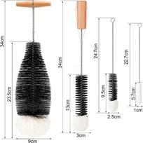 Soda Stream Bottle Brush with Beechwood Handle Glassware Jars Cleaner Kitchen Cleaning Tool Drink Wineglass Cup Cleaning Brush as show