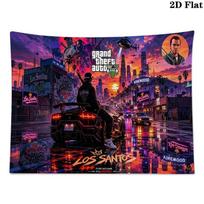 GTA Wall Tapestry Aesthetic Wall Hanging Printed Fabric Blanket Decorative Tapestries for Bedroom Living Room Home Decor 100cm x 150cm black
