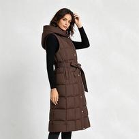Removable sleeves, new long over-knee cotton clothes, women's winter fashion, foreign-style hooded, slim-fitting, thickened warm jacket XXL black