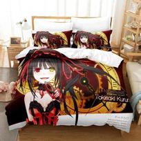 New Date A Live Tokisaki Kurumi Bedding Set Bedroom Soft Modern Bedspreads Comefortable Duvet Cover Quilt Cover And Pillowcase AU Single 140x210cm
