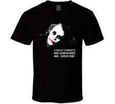 Joker Heath Ledger Dark Knight Comic Movie T Shirt T shirt L gray