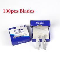100PCS Single-sided Razor Blade Stainless Steel Men Shaving Shaver Manual Razor Blades Professional Barber Shaving Tools white