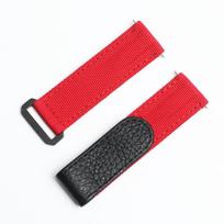 Applicable Labor 20Mm Velcro Strap Nylon Canvas Leather Bracelet Imported Canvas Watch Strap 20mm raudona