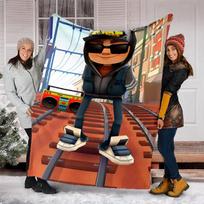 Subway Surfers Theme Printed Blanket Perfect For Couch Bed Travel Outdoor Use Machine Washable Cozy Durable 80cmx120cm white