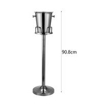 Ice Bucket with Stand Tub Beverage Container Wine Cooling gray