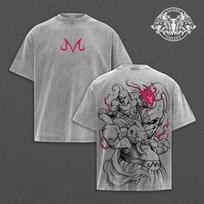 Vintage Majin Buu Graphic Heavyweight Acid Wash Streetwear Collection: Oversized XL gray