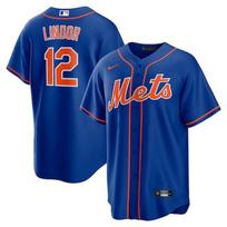 Mens MLB New York Mets Francisco Lindor 12 Baseball Jersey Embroidered Fan Apparel Sportswear XXL