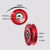 73mm Bearing Pulley Wheel Universal for Cable Fitness Equipment Garage Door Replace - Red red